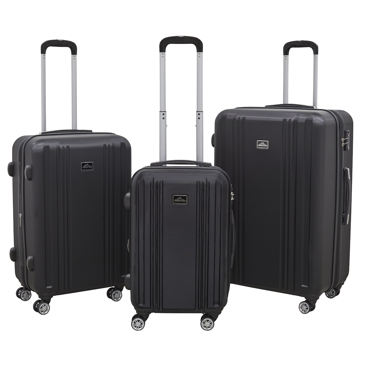 Dellonda DL11 Dellonda Lightweight ABS Luggage Set with TSA Lock - Black