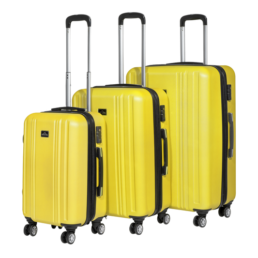 Dellonda DL124 Dellonda Lightweight ABS Luggage Set with TSA Lock - Yellow