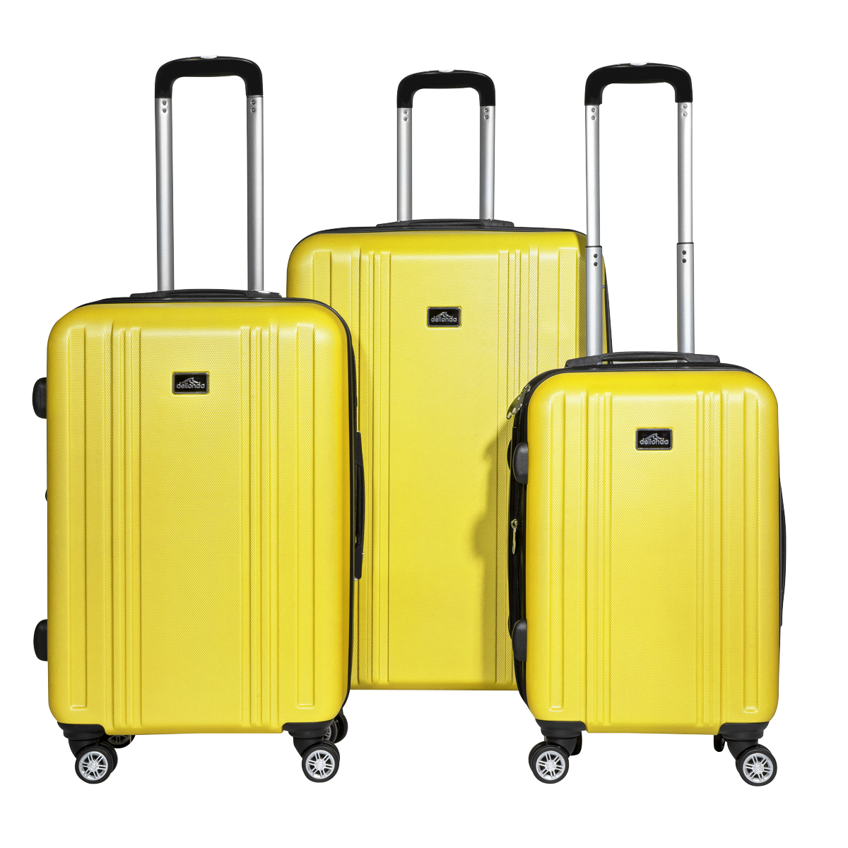 Dellonda DL124 Dellonda Lightweight ABS Luggage Set with TSA Lock - Yellow