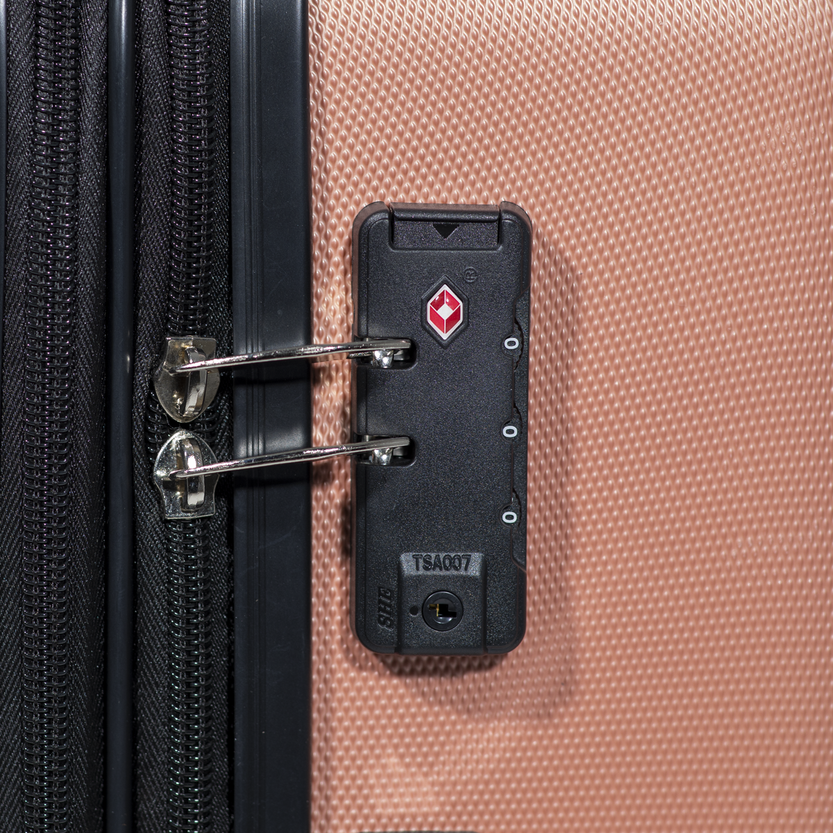 Dellonda DL125 Dellonda Lightweight ABS Luggage Set with TSA Lock - Rose Gold