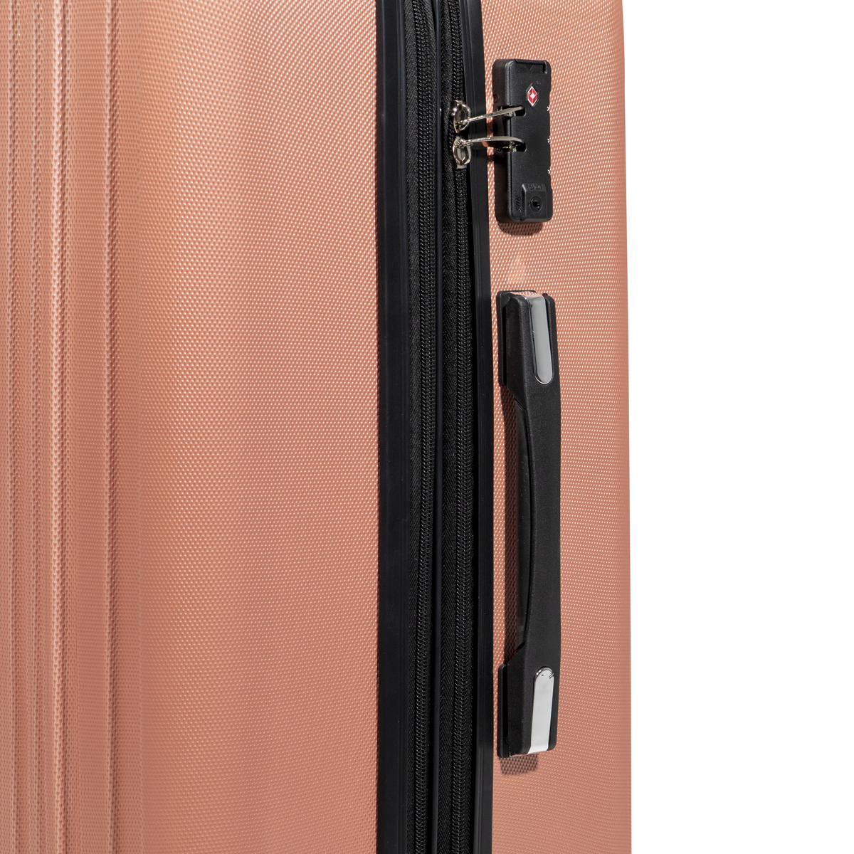 Dellonda DL125 Dellonda Lightweight ABS Luggage Set with TSA Lock - Rose Gold