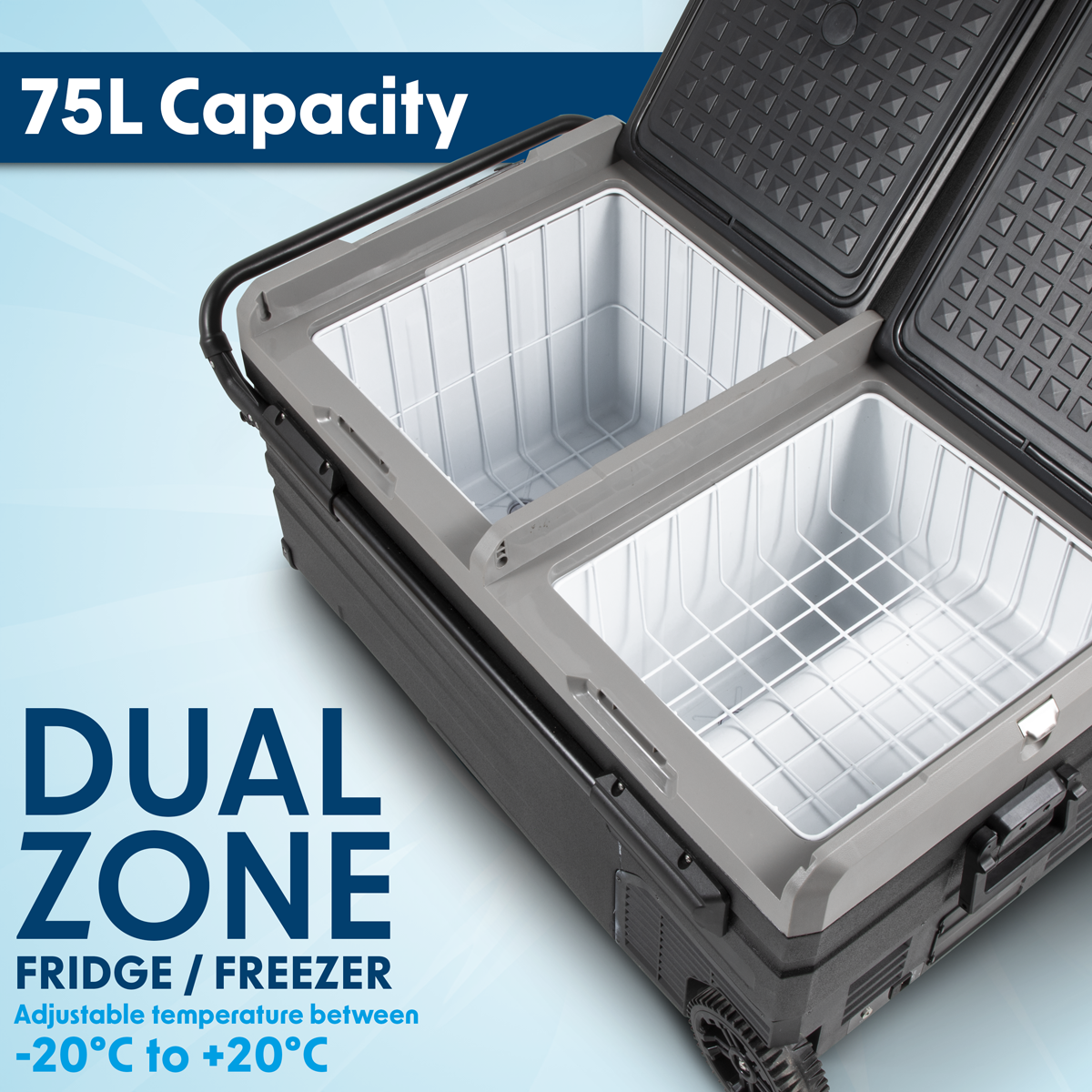 Dellonda DL127 Dellonda Portable Fridge Freezer/Cool Box with LED Display 75L