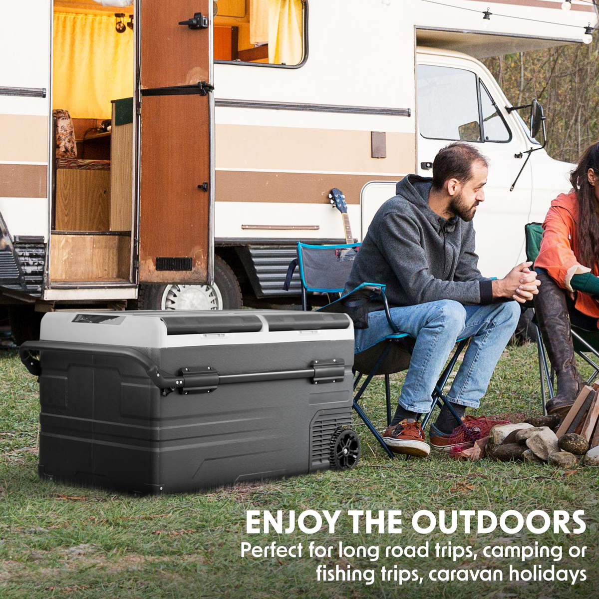 Dellonda DL127 Dellonda Portable Fridge Freezer/Cool Box with LED Display 75L