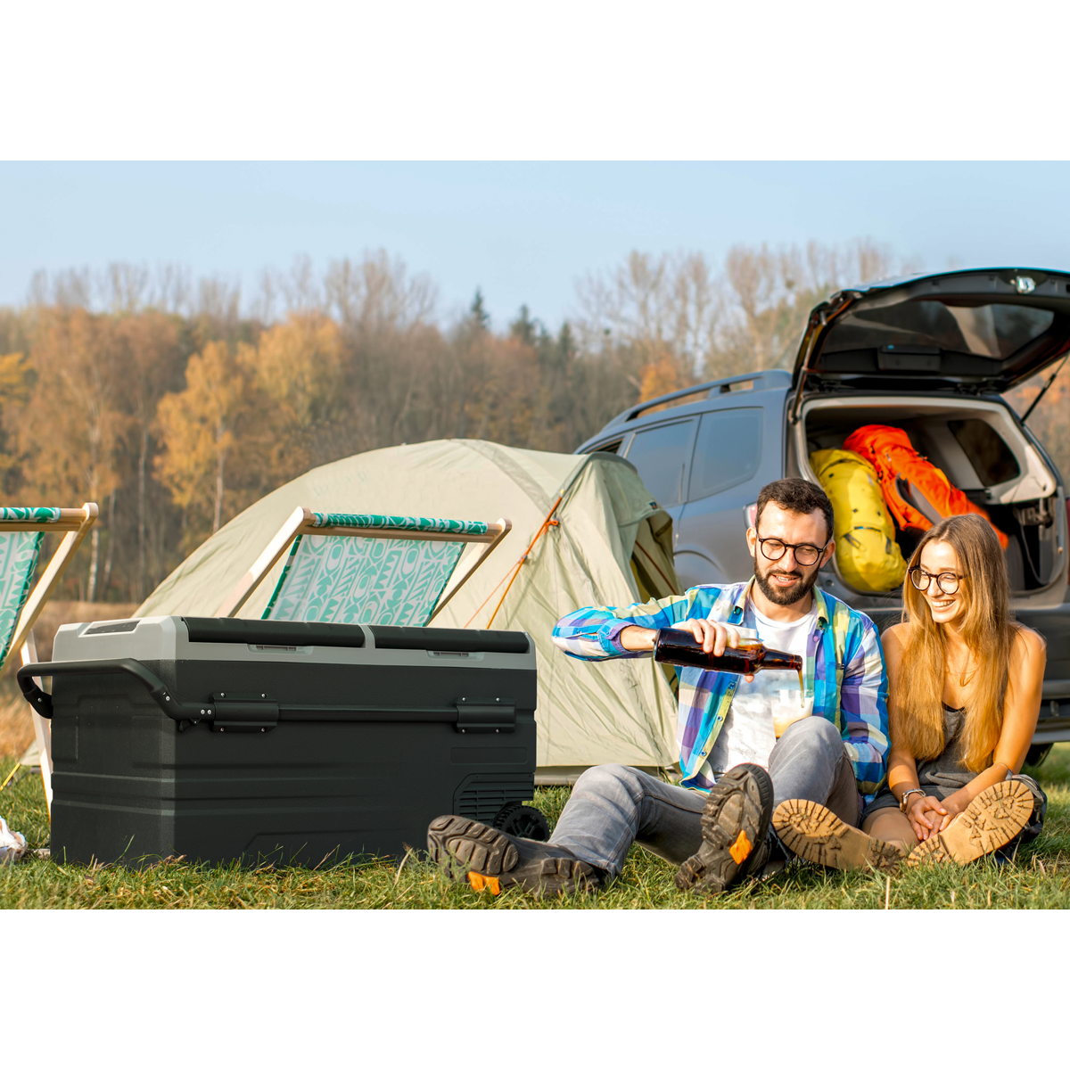 Dellonda DL128 Dellonda Portable Fridge Freezer/Cool Box with LED Display 95L