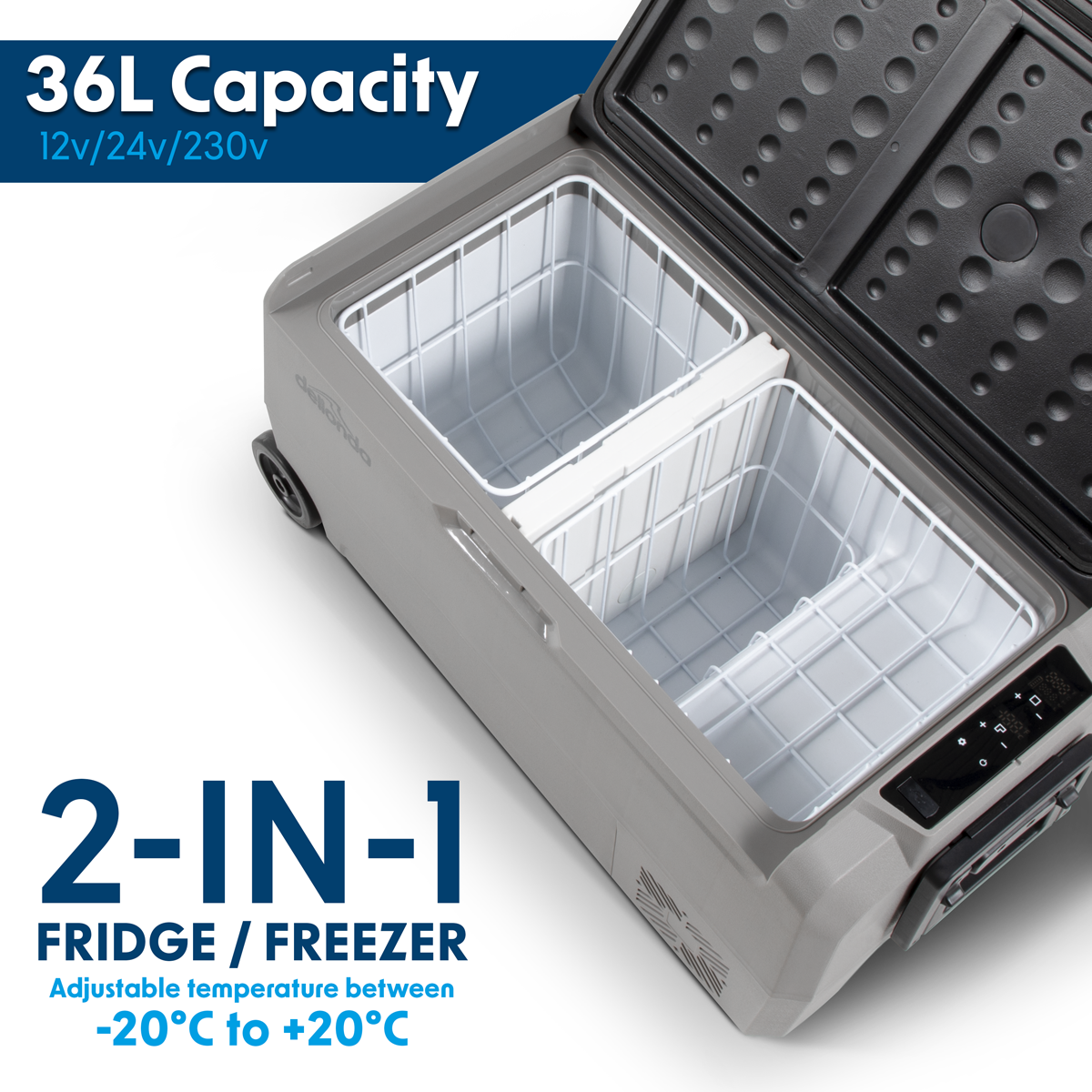 Dellonda DL13 Dellonda Portable Fridge Freezer/Cool Box with LED Display 36L