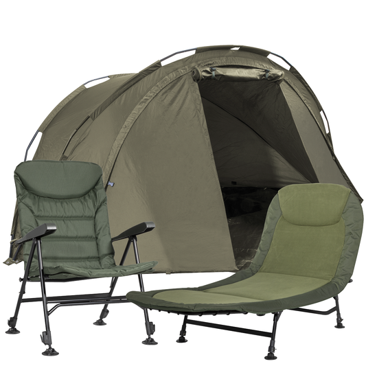 Dellonda DL143 Dellonda 2-Person Bivvy Tent, Reclining Chair & Bedchair Set