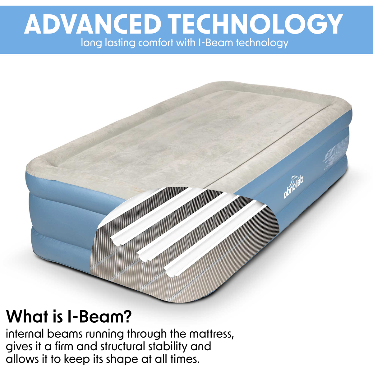 Dellonda DL146 Dellonda Raised Air Bed with Built-in Electric Pump & Storage Bag - Single