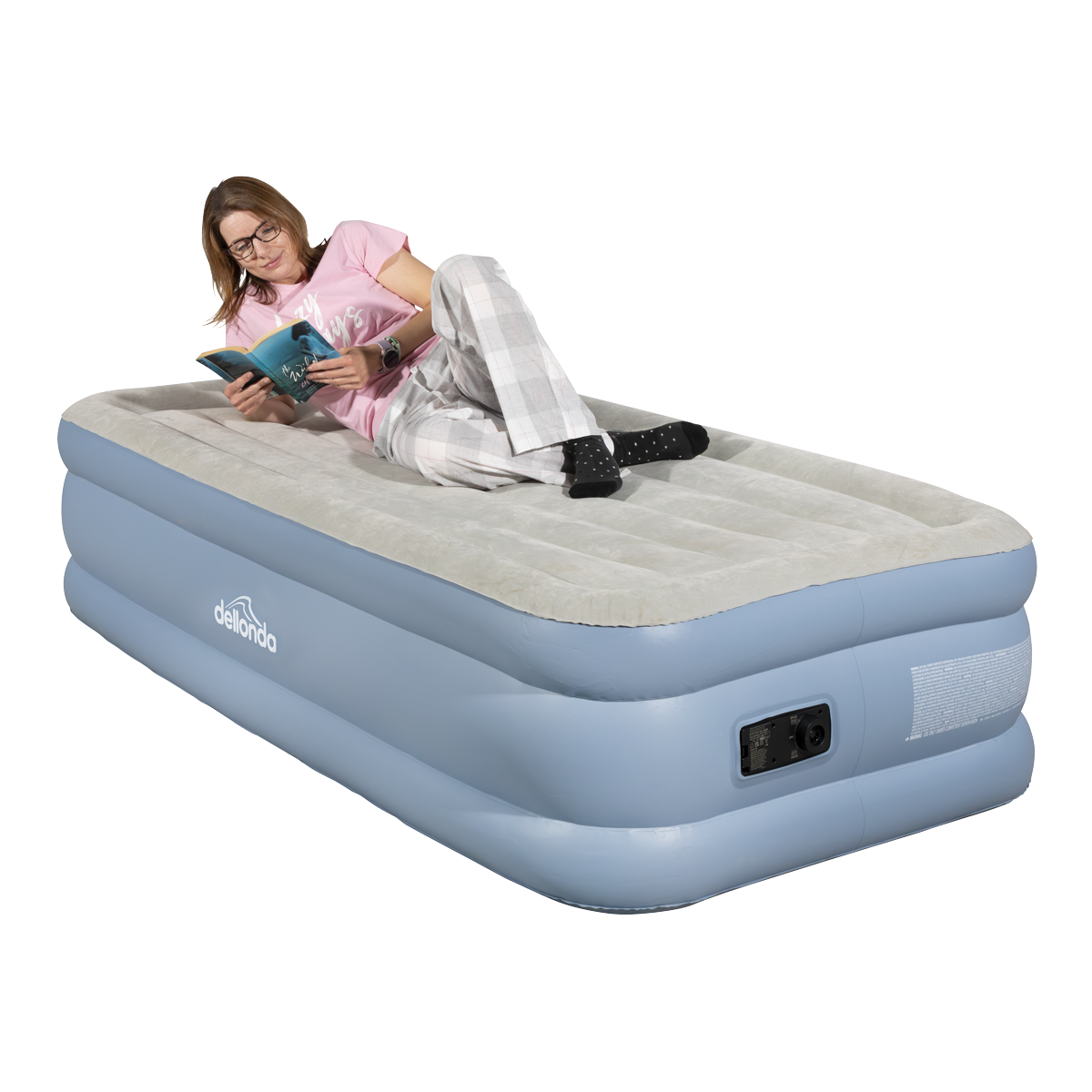 Dellonda DL146 Dellonda Raised Air Bed with Built-in Electric Pump & Storage Bag - Single
