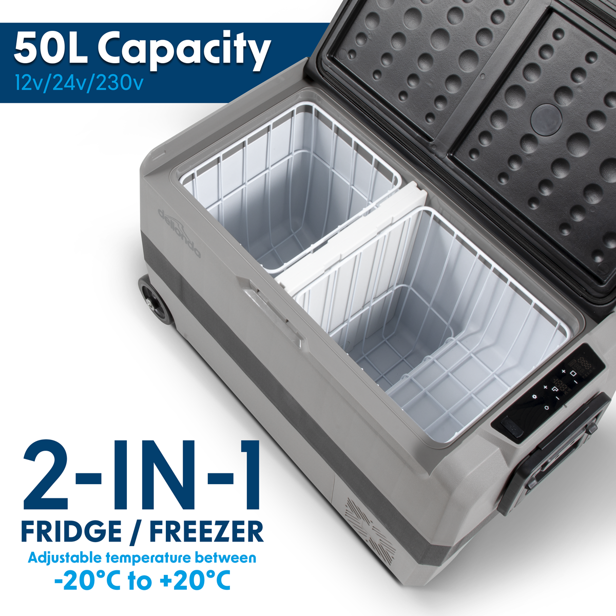 Dellonda DL14 Dellonda Portable Fridge Freezer/Cool Box with LED Display 50L