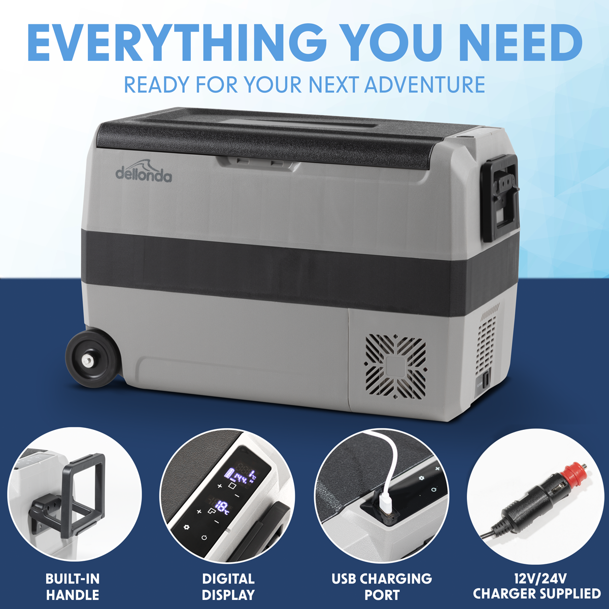 Dellonda DL14 Dellonda Portable Fridge Freezer/Cool Box with LED Display 50L