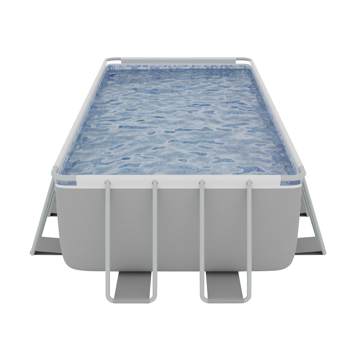 Dellonda DL150 Dellonda Deluxe Steel Frame Rectangular Swimming Pool with Step Ladder & Filter Pump 21ft