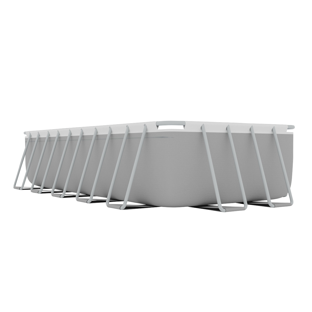 Dellonda DL150 Dellonda Deluxe Steel Frame Rectangular Swimming Pool with Step Ladder & Filter Pump 21ft