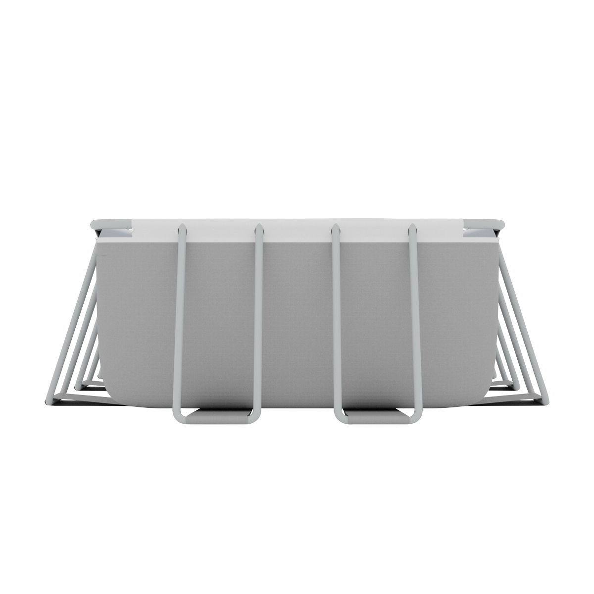 Dellonda DL150 Dellonda Deluxe Steel Frame Rectangular Swimming Pool with Step Ladder & Filter Pump 21ft