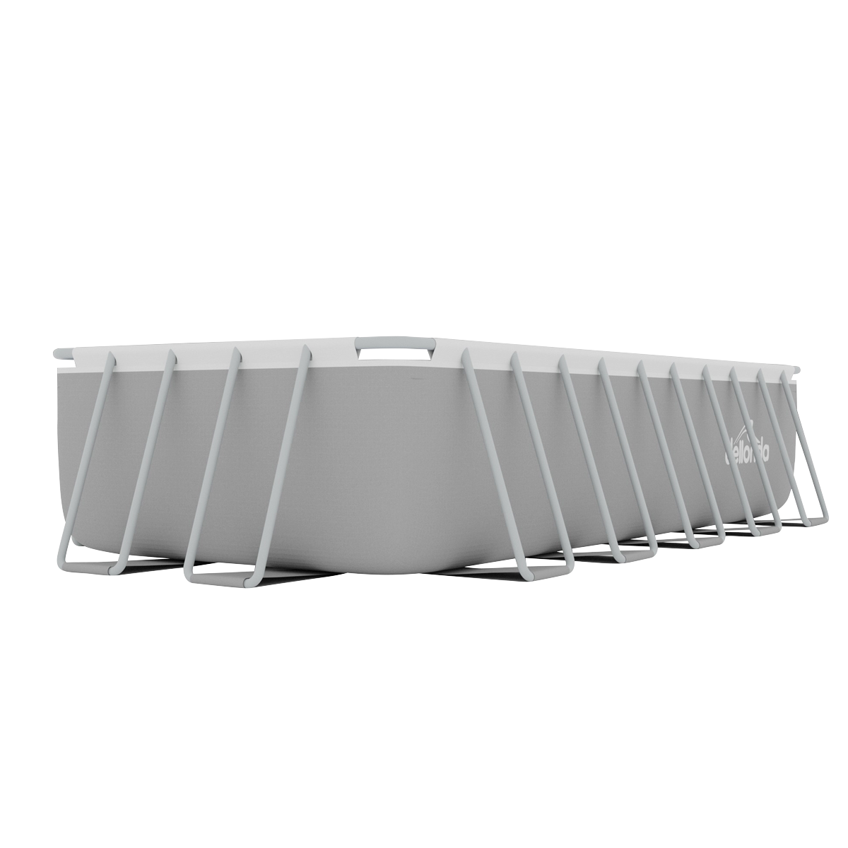 Dellonda DL150 Dellonda Deluxe Steel Frame Rectangular Swimming Pool with Step Ladder & Filter Pump 21ft