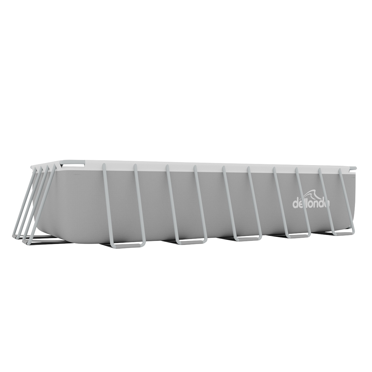 Dellonda DL150 Dellonda Deluxe Steel Frame Rectangular Swimming Pool with Step Ladder & Filter Pump 21ft