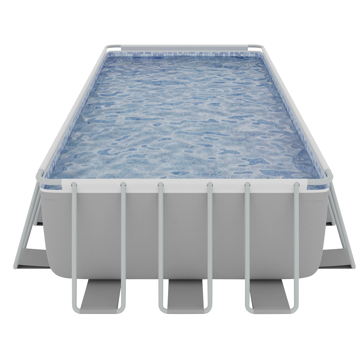 Dellonda DL151 Dellonda Deluxe Steel Frame Rectangular Swimming Pool with Step Ladder & Filter Pump 25ft