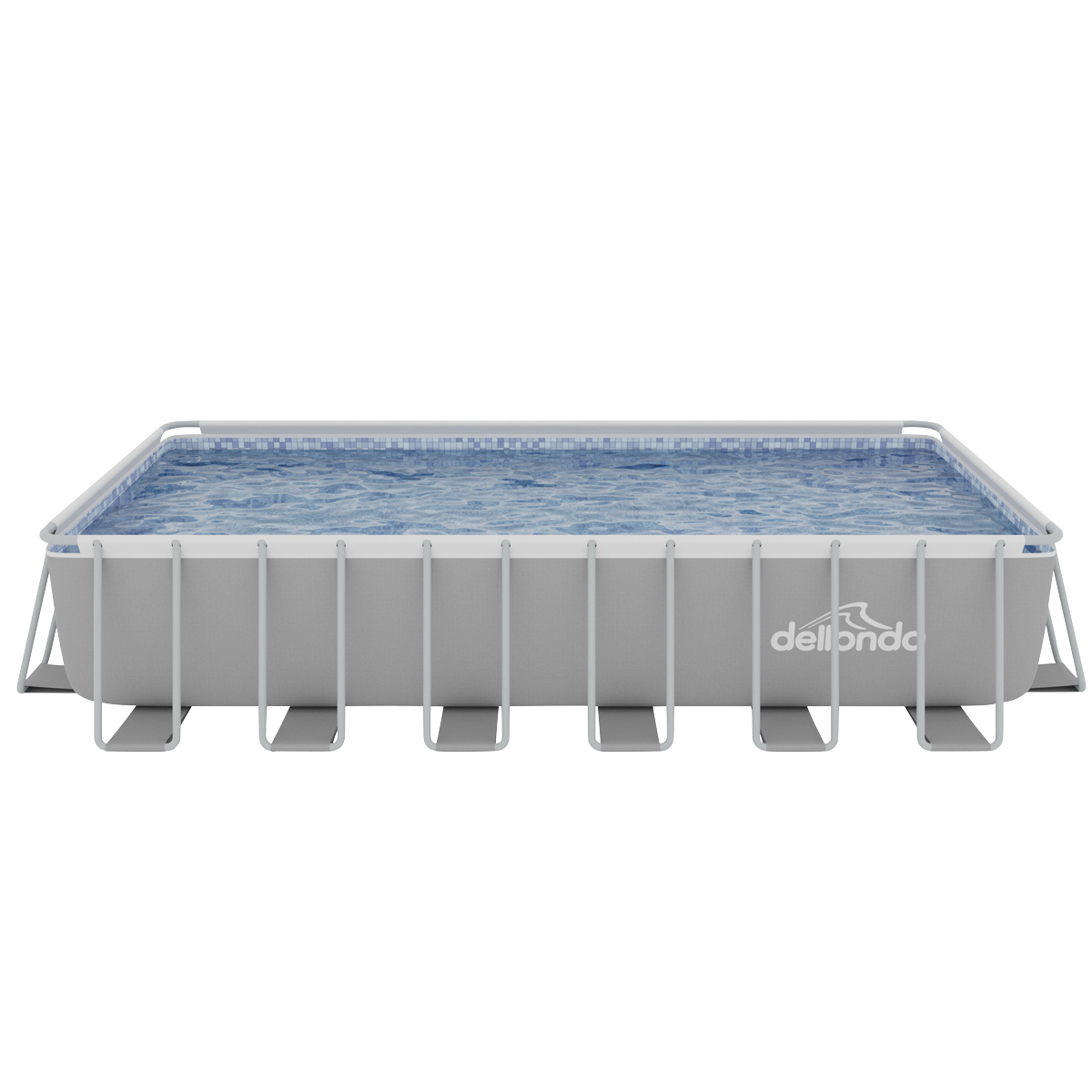 Dellonda DL151 Dellonda Deluxe Steel Frame Rectangular Swimming Pool with Step Ladder & Filter Pump 25ft