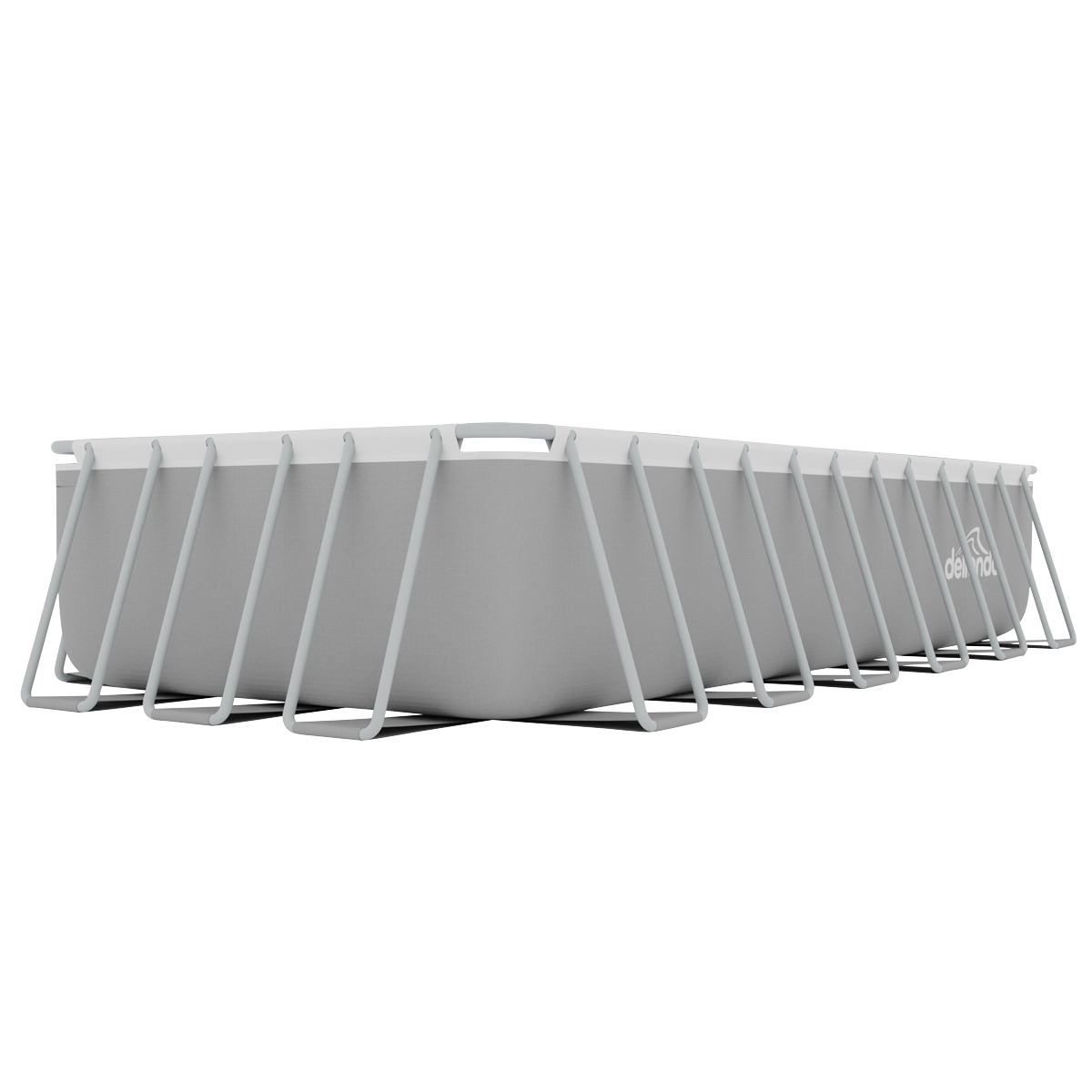 Dellonda DL151 Dellonda Deluxe Steel Frame Rectangular Swimming Pool with Step Ladder & Filter Pump 25ft
