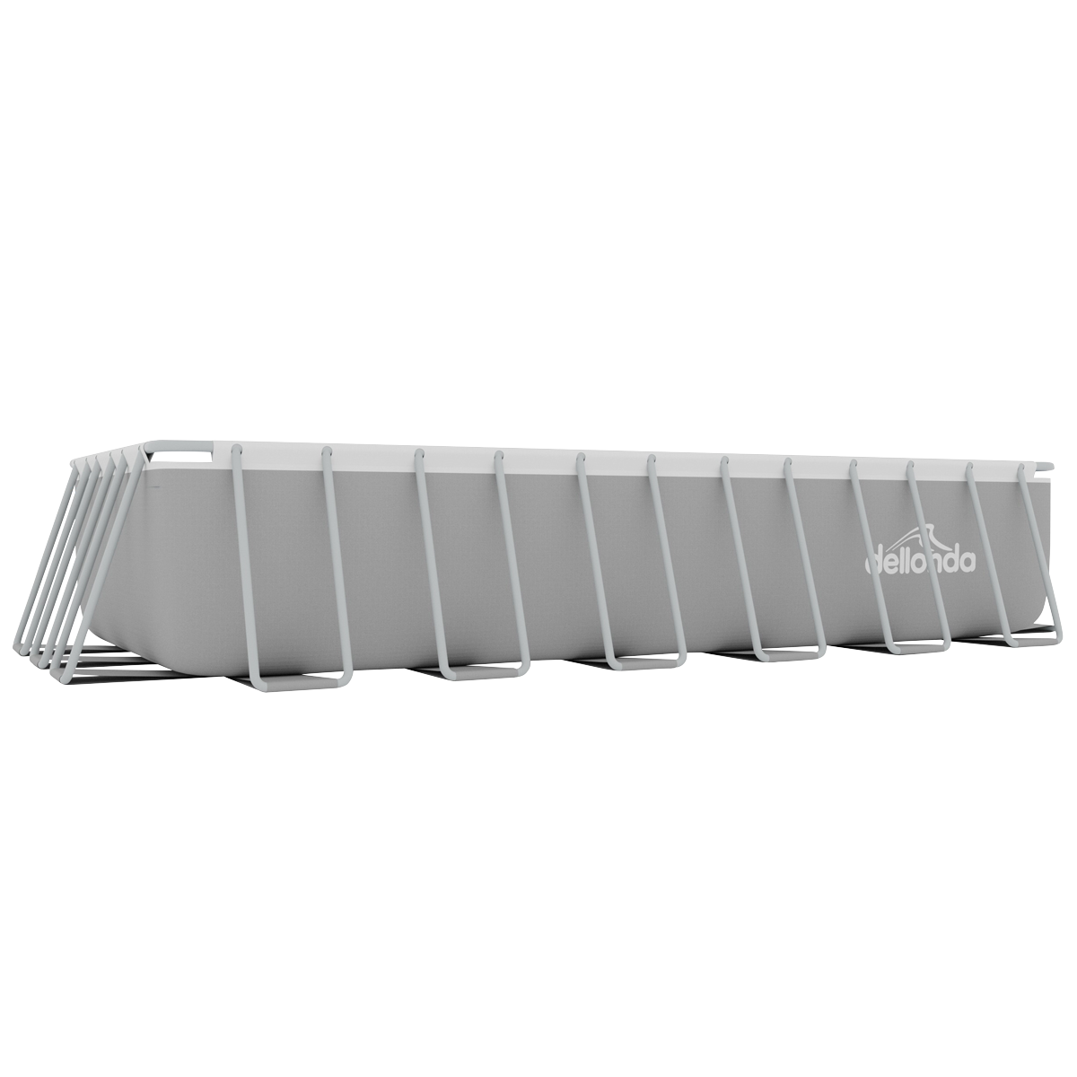 Dellonda DL151 Dellonda Deluxe Steel Frame Rectangular Swimming Pool with Step Ladder & Filter Pump 25ft