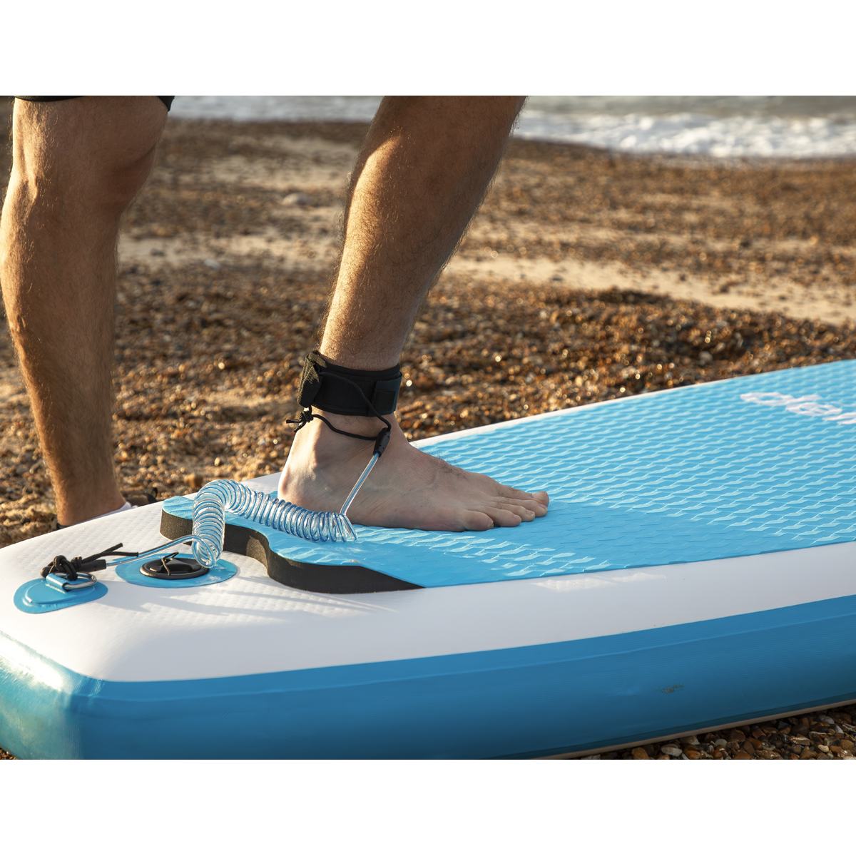 Dellonda DL152 Dellonda Inflatable Stand-Up Paddle Board 10'6" - Light Blue/White