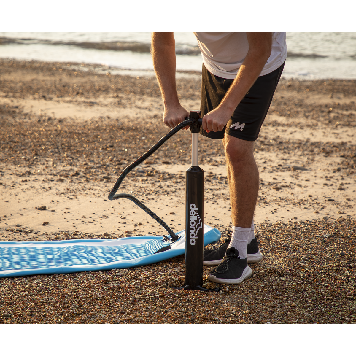 Dellonda DL152 Dellonda Inflatable Stand-Up Paddle Board 10'6" - Light Blue/White