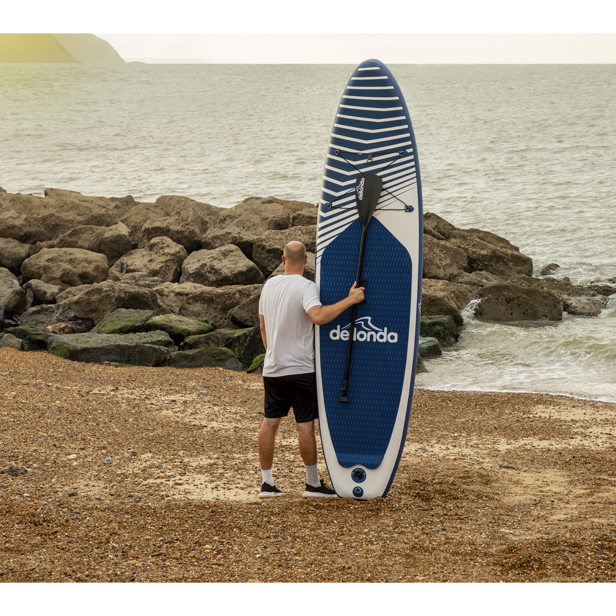 Dellonda DL153 Dellonda Inflatable Stand-Up Paddle Board 10'2" - Dark Blue/White
