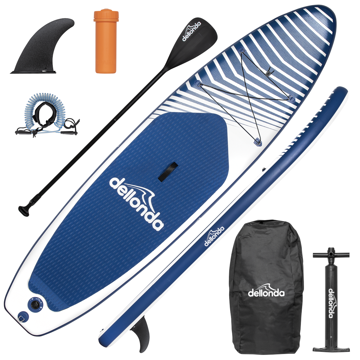 Dellonda DL153 Dellonda Inflatable Stand-Up Paddle Board 10'2" - Dark Blue/White