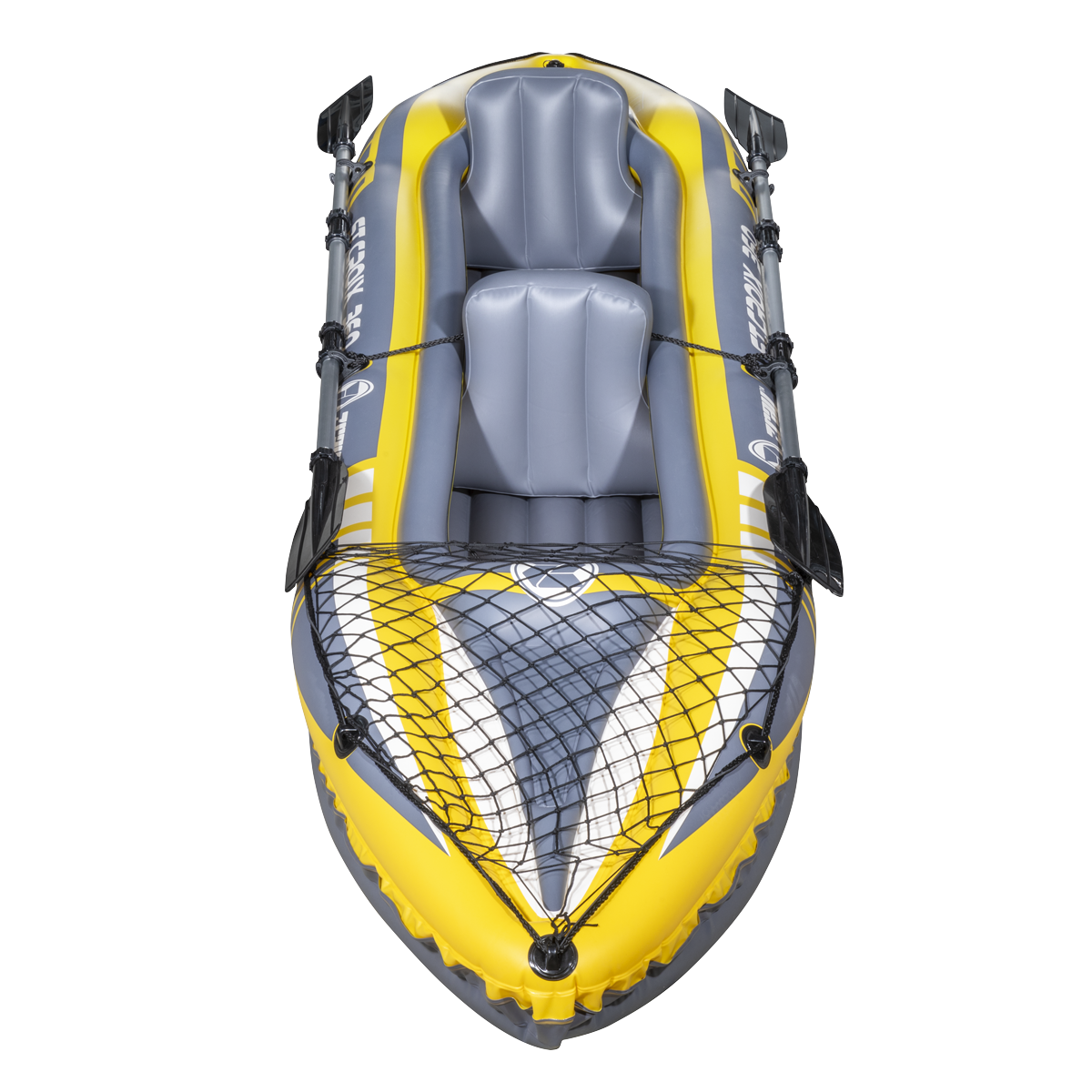Dellonda DL155 Dellonda Inflatable 2-Person Kayak/Canoe Set with Pump, Carry Bag & 2 Oars - Blue/Yellow/White
