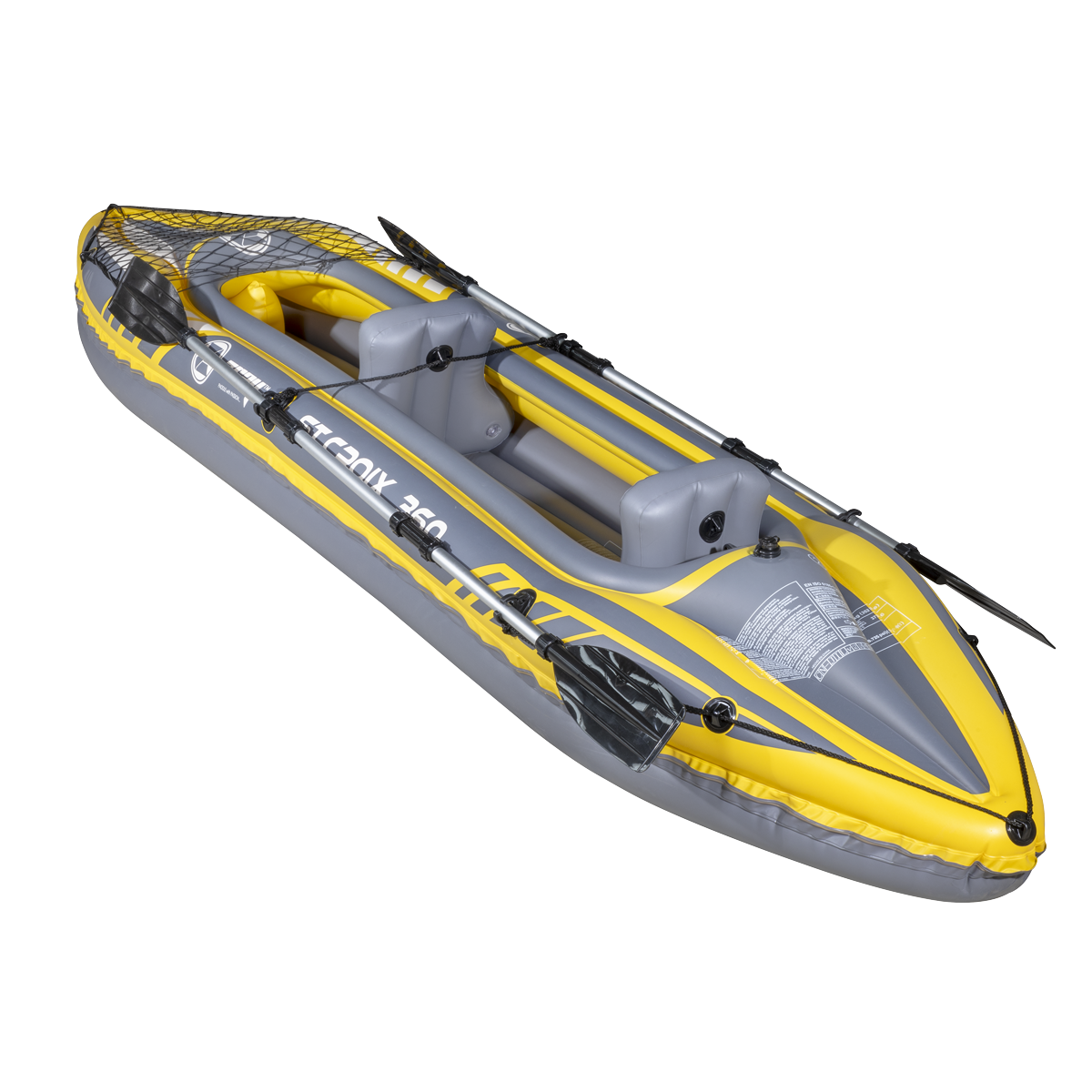 Dellonda DL155 Dellonda Inflatable 2-Person Kayak/Canoe Set with Pump, Carry Bag & 2 Oars - Blue/Yellow/White