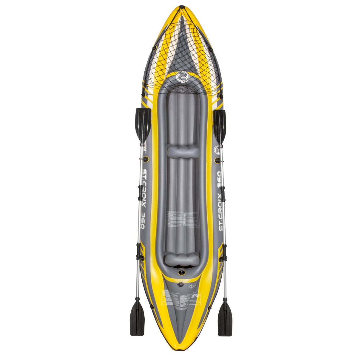 Dellonda DL155 Dellonda Inflatable 2-Person Kayak/Canoe Set with Pump, Carry Bag & 2 Oars - Blue/Yellow/White