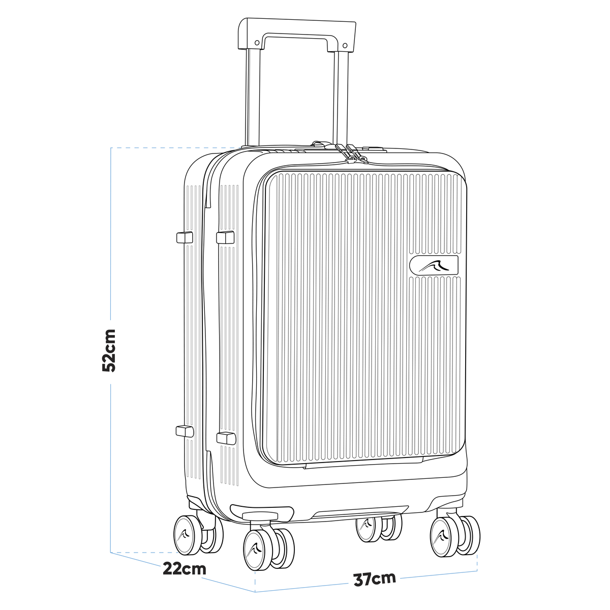 Dellonda DL157 Dellonda Cabin Size Luggage with Laptop Compartments & Dual TSA Lock 20"