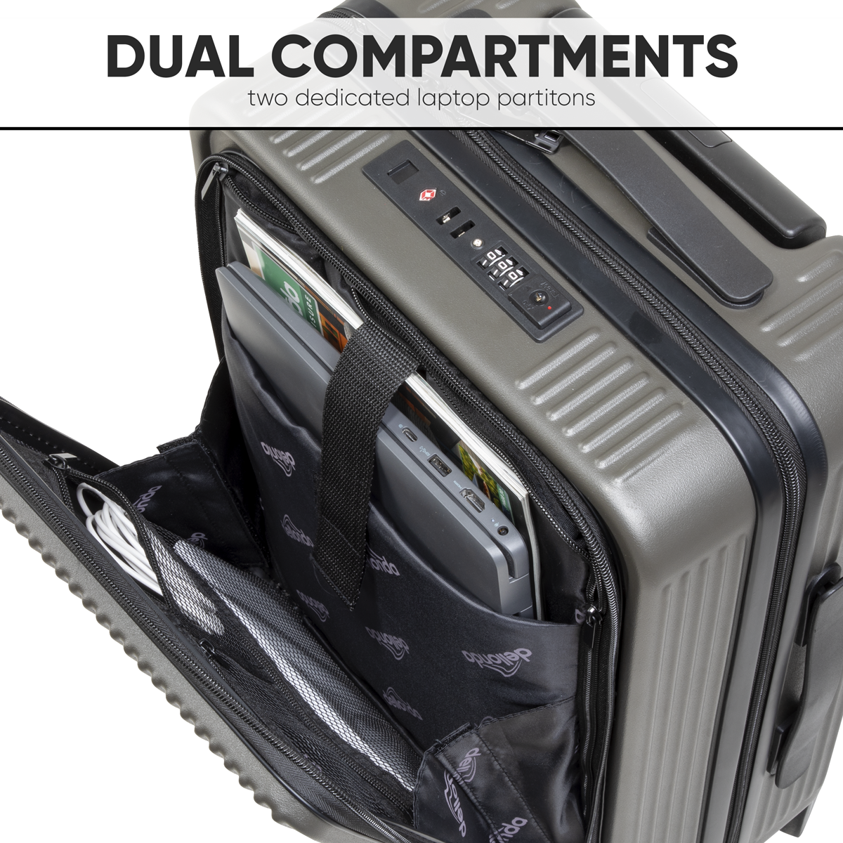 Dellonda DL157 Dellonda Cabin Size Luggage with Laptop Compartments & Dual TSA Lock 20"