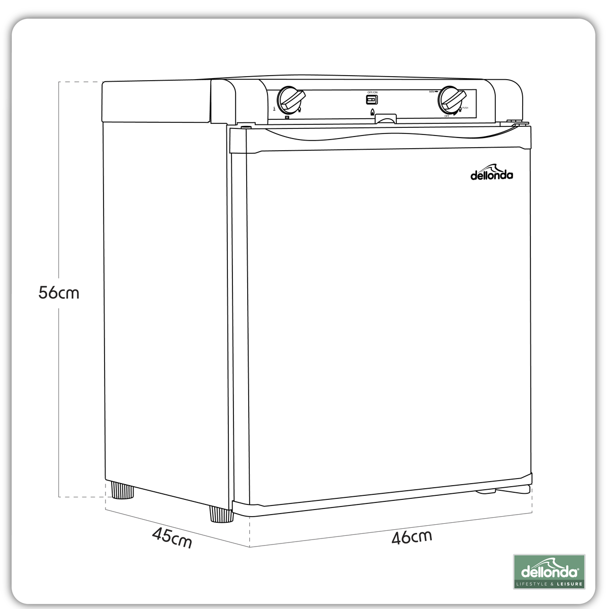 Dellonda DL158 Dellonda 3-Way Fridge 40L