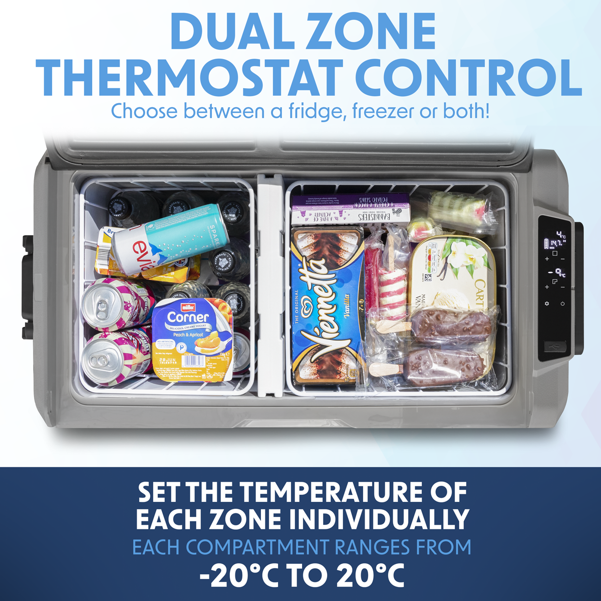 Dellonda DL15 Dellonda Portable Fridge Freezer/Cool Box with LED Display 60L