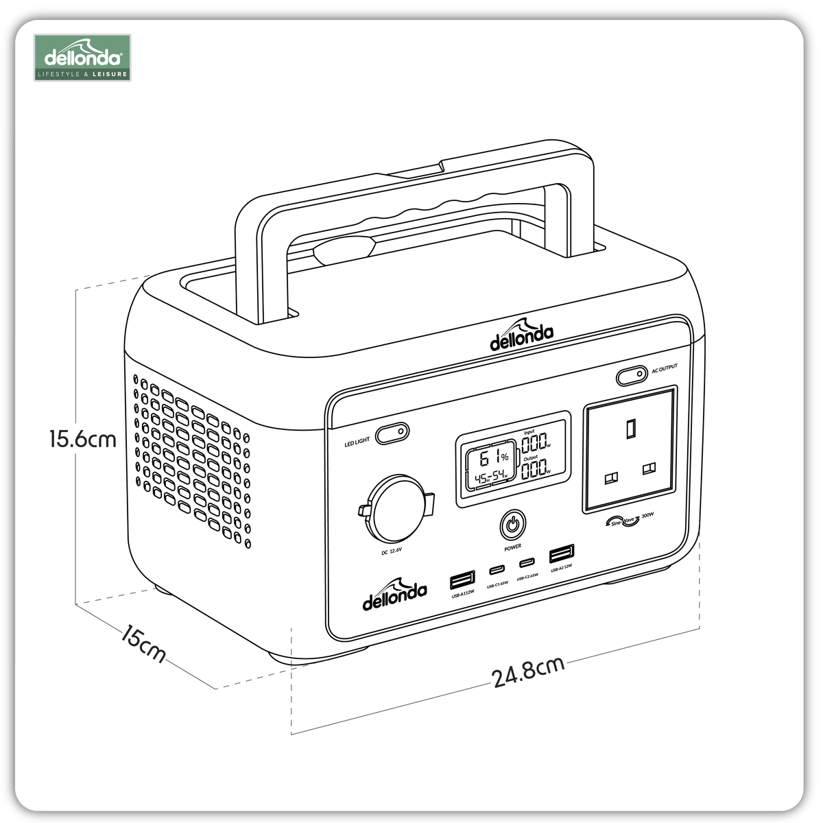 Dellonda DL160 Dellonda Portable Power Station 300W