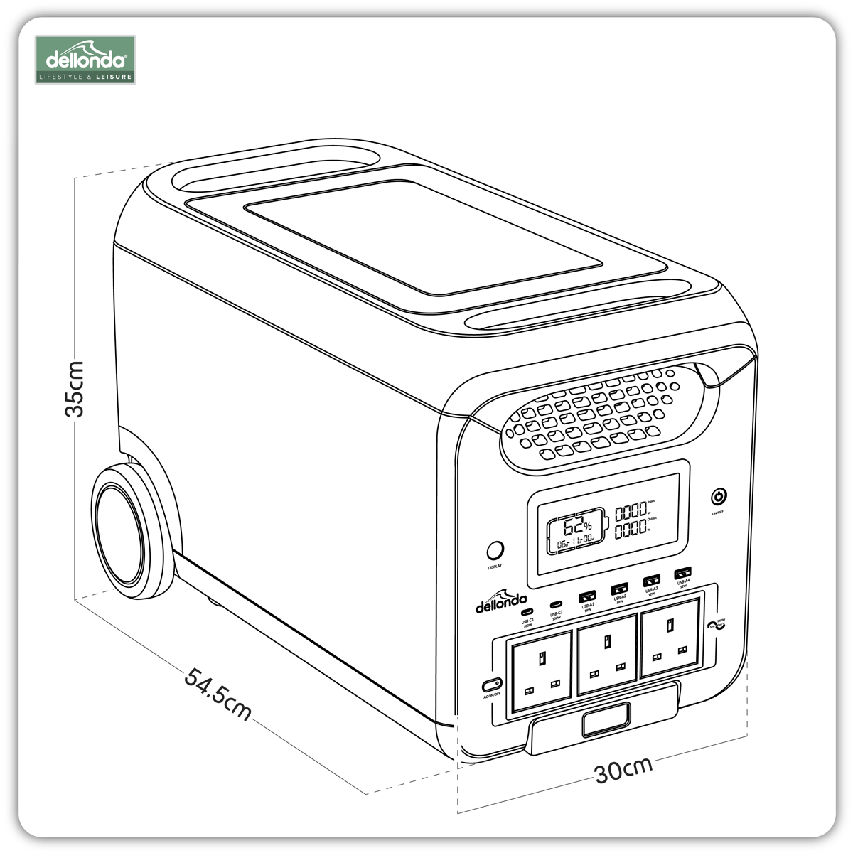 Dellonda DL163 Dellonda Portable Power Station 3000W