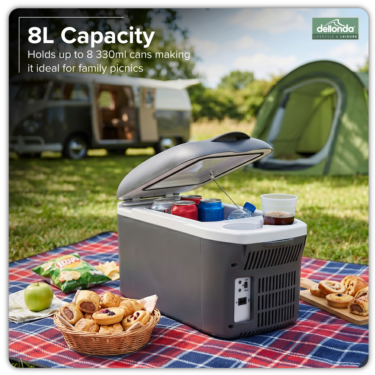 Dellonda DL166 Dellonda 8L Portable Cool Box 12V