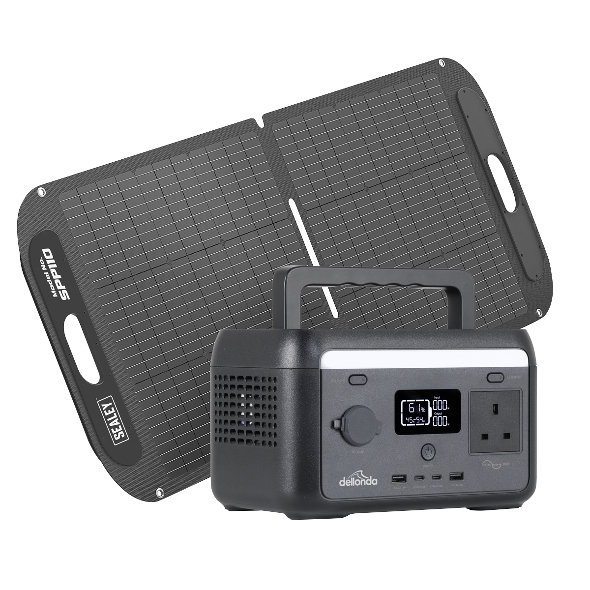 Dellonda DL178 Dellonda Portable Power Station 300W & ETFE Foldable Solar Panel 110W