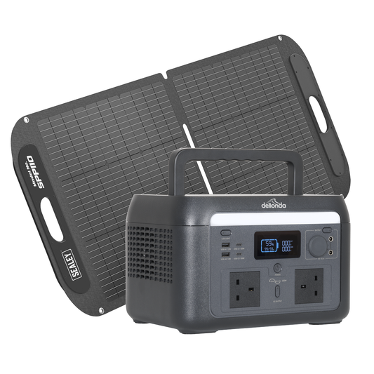 Dellonda DL179 Dellonda Portable Power Station 600W & ETFE Foldable Solar Panel 110W