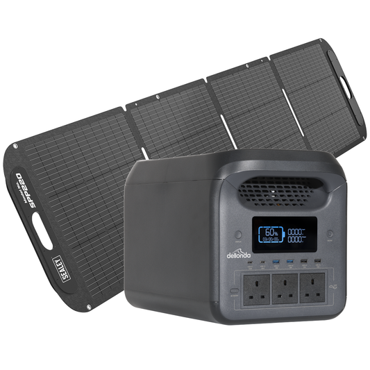 Dellonda DL180 Dellonda Portable Power Station 1800W & ETFE Foldable Solar Panel 220W