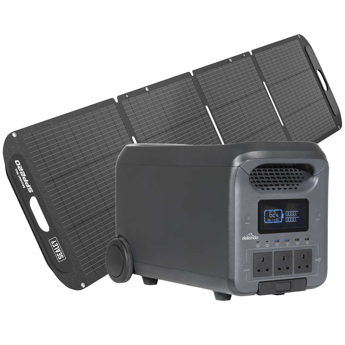 Dellonda DL181 Dellonda Portable Power Station 3000W & ETFE Foldable Solar Panel 220W