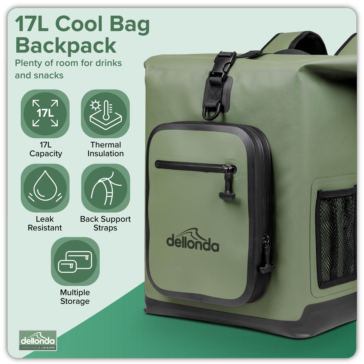 Dellonda DL183 Dellonda Backpack Cool Bag 17L