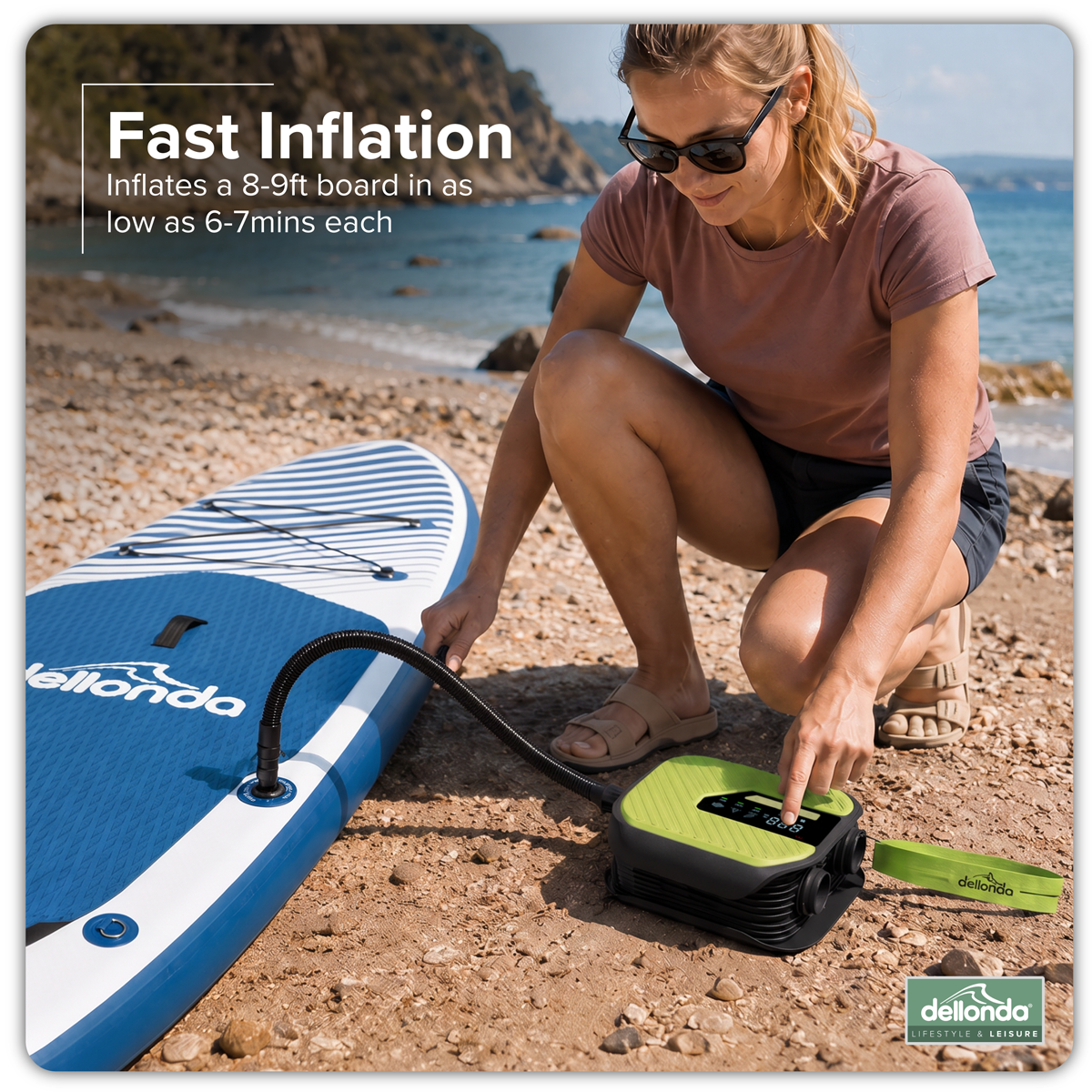 Dellonda DL185 Dellonda Rechargeable & 12V DC Electric SUP Pump