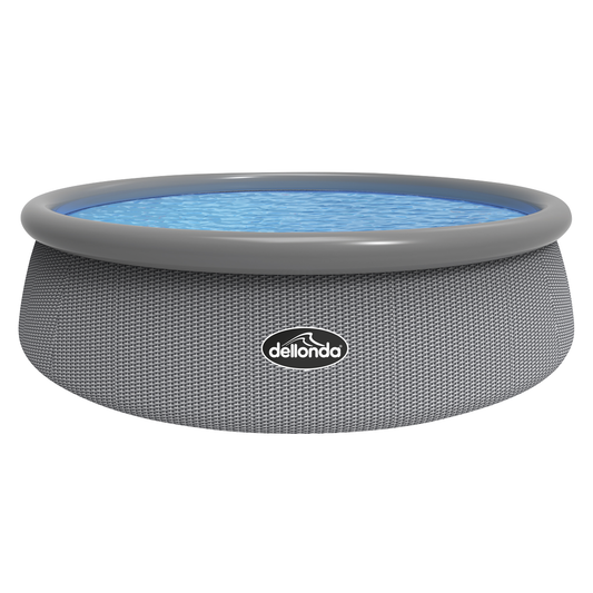 Dellonda DL18 Dellonda Paddling/Swimming Pool & Pump 15ft - Gray Rattan Effect