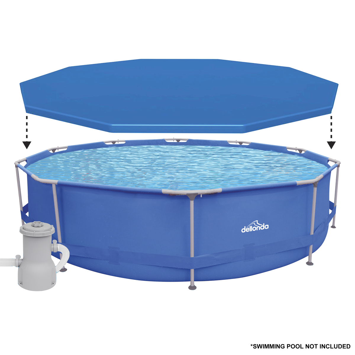 Dellonda DL41 Dellonda Swimming Pool Top Cover with Rope Ties for DL20