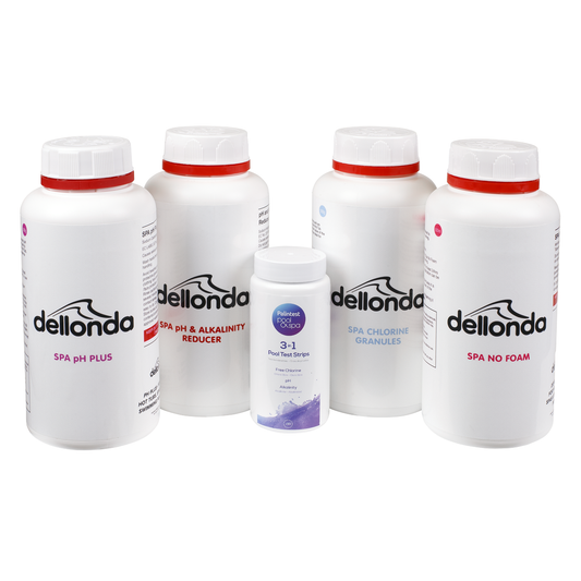 Dellonda DL62 Dellonda Hot Tub/Spa Starter Kit - Chlorine, pH Increaser, Dry Acid, Foam Down & Test Strips