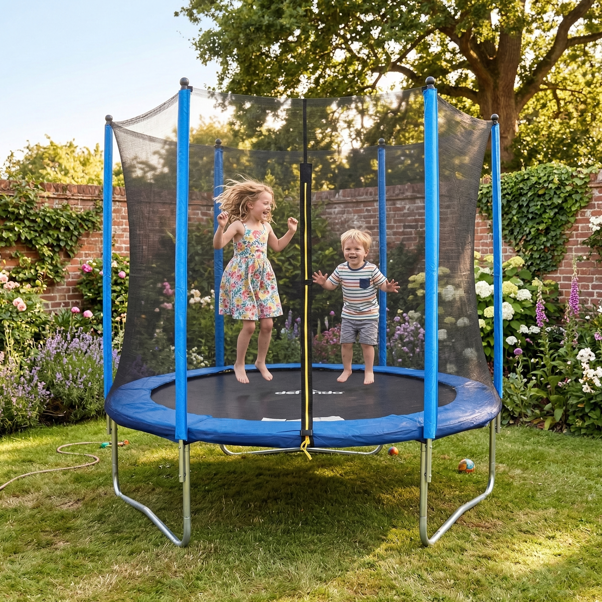 Dellonda DL67 Dellonda Heavy-Duty Outdoor Trampoline with Safety Enclosure Net 8ft