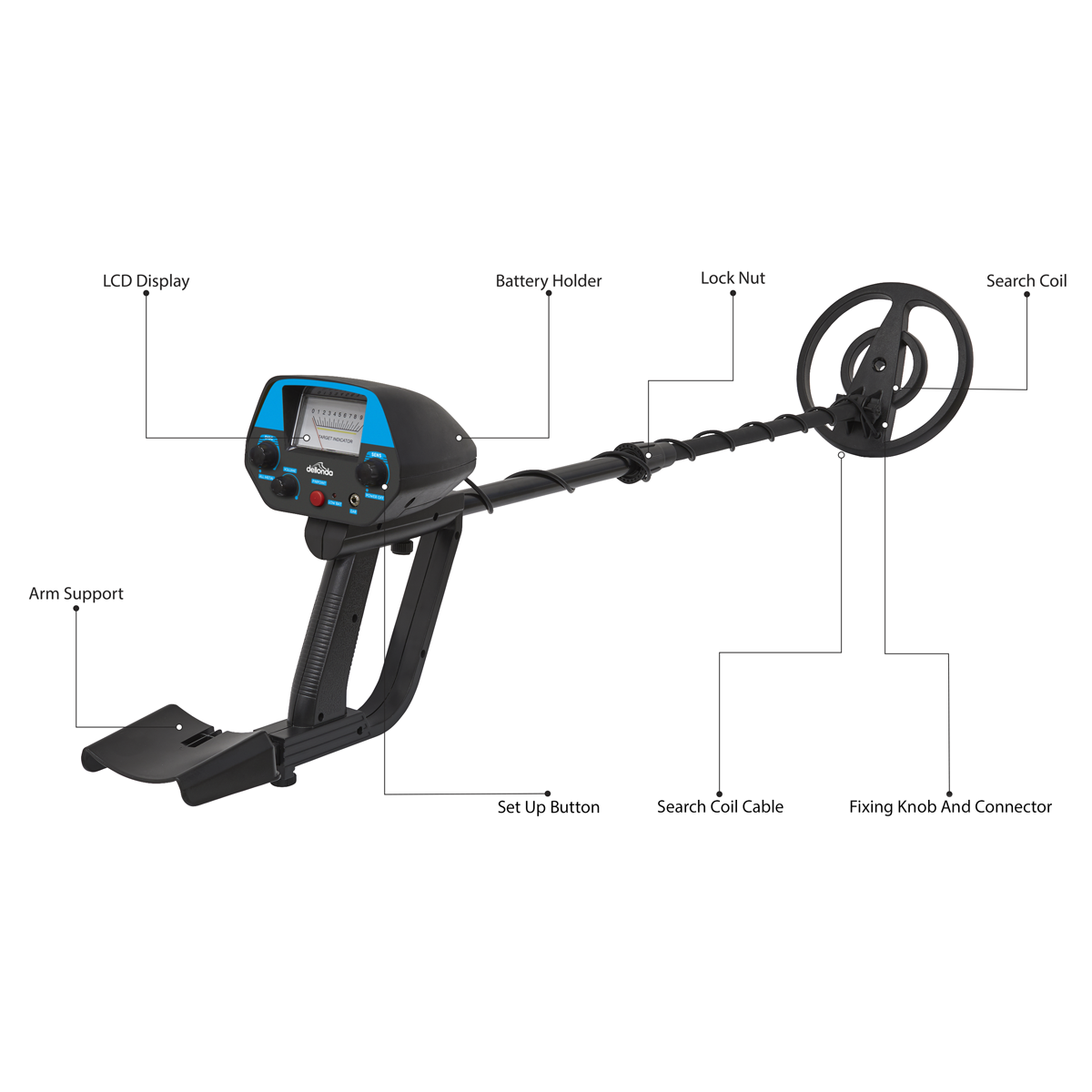 Dellonda DL6 Dellonda Lightweight Metal Detector with High Accuracy Pinpoint Function