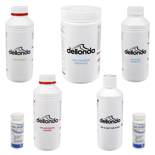 Dellonda DL87 Dellonda Hot Tub/Spa Master Kit with 5 Chemicals & Test Strips