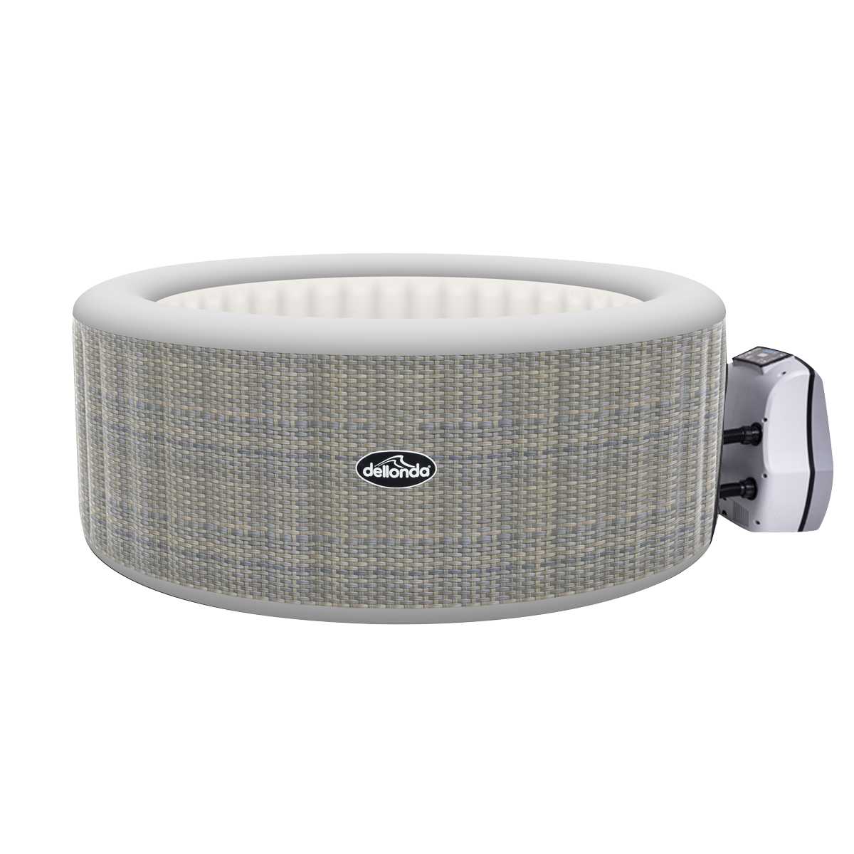 Dellonda DL90 Dellonda 2-4 Person Inflatable Hot Tub/Spa with Smart Pump - Rattan Effect